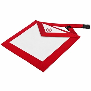 Tablier réversible double face pour chapitre et conseil Royal Arch, ruban violet et rouge, broderie dorée à la main - Product Image 3