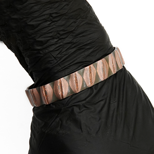Antique <b>Copper</b> Plated Cuff Bracelet Geometric Pattern Wide <b>Bangle</b> Unisex Vintage Style Jewelry - Product Image 5