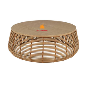 Nouvelle conception de meubles de salon, table basse de jardin extensible en rotin tissé à la main, style vintage vietnamien, tables durables - Product Image 2