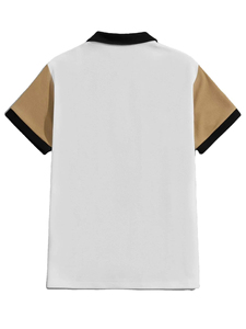 เสื้อเชิ้ตผู้ชายผ้าฝ้ายถัก 100% แขนสั้น สไตล์ลำลอง ความยาวปกติ - Product Image 6