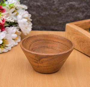 Bol en bois écologique de qualité supérieure, design classique, fait main, durable, pour la restauration, la décoration de la maison, les salades, les collations, le service des aliments - Product Image 6