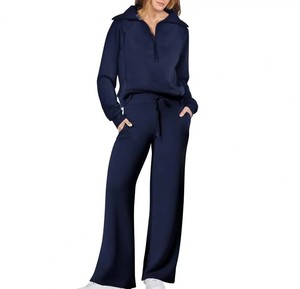 Conjunto Deportivo Verde para Mujer con Capucha, Manga Larga, Color Sólido, Casual, Transpirable, Holgado, con Bolsillos con Cordón - Product Image 4