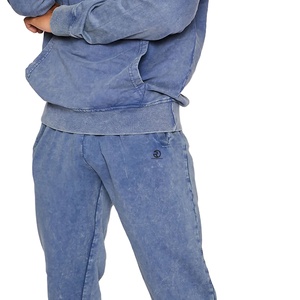 Qualité supérieure Hommes Survêtements Streetwear Acid Washed Survêtement Logo Personnalisé Courir En Plein Air Jogging Ensemble Léger - Product Image 6