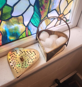 Brass Fruits Bowl <b>Basket</b> Table Top Decor Bowl With Lid Heart Shape Chocolates Bowl With Exclusive Bowl - Product Image 1