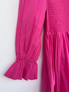 Women's <b>Summer</b> Casual Cotton Pullover <b>Strapless</b> Maxi Ruffled Belt Hook Eye Closure Button Decoration Eco-Friendly Made India - Product Image 4
