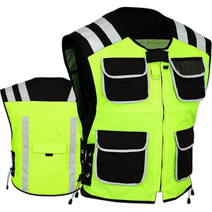 SAMROZ SPORTS Gilet de sécurité réfléchissant pour moto pour hommes et femmes, veste de moto haute visibilité avec poches pour le cyclisme, la circulation - Product Image 4