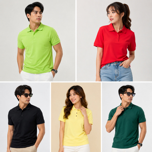 เสื้อโปโลขายส่งแบบยูนิเซ็กซ์ คอเสื้อตัดกัน ปักโลโก้แบรนด์ ทรงเข้ารูป สวมใส่สบาย เหมาะสำหรับกอล์ฟ เสื้อยืดโปโลจากโรงงาน มีสินค้าในสต็อกจำนวนมาก - Product Image 2