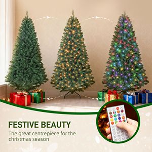 6ft Prelit RGB Dynamic <b>LED</b> Christmas <b>Tree</b> with Remote Control Daily Timer Hinged Design Easy Assembly Christmas Decorations - Product Image 4