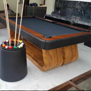 Table de billard de luxe sur mesure Taka Maka avec plateau en cuir Negroni Top Argmac et base en bois - Product Image 5