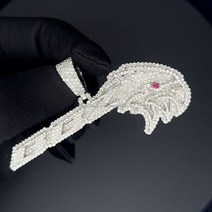 Venta al por mayor 925 plata esterlina VVS personalizado joyería fina dijes y colgantes León 3D Hombre con personalizado último Moissanite colgante - Product Image 3