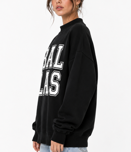 Sudadera de cuello redondo extragrande con estampado de letras Balas OEM para mujer, forro polar, estilo casual, manga larga, moda de invierno - Product Image 3