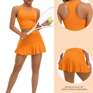 Conjunto de ropa de tenis sin mangas para mujer, 2 piezas, se acepta logotipo personalizado - Product Image 5