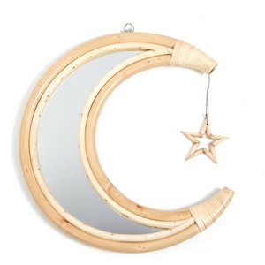 Hermosos espejos de ratán en forma de media luna, hechos a mano, espejo de pared en forma de creciente, el más vendido, decoración para el hogar - Product Image 3