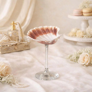 Copa de Vino de Concha Marina, Base de Cristal, Hecha a Mano, Copa de Cóctel de Concha, Vajilla Inspirada en el Océano, Decoración de Bar Costero, Regalo de Playa Único - Product Image 3