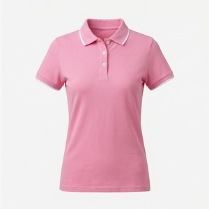 Polo en coton doux personnalisé, vente directe d'usine, col montant côtelé, 100% coton, pour femme, idéal pour le golf - Product Image 1