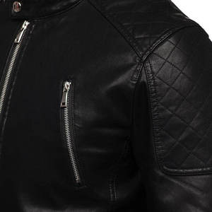 <b>Men</b> Rugged Genuine Leather <b>Jacket</b> Casual Zip Front Durable Comfortable Winter Quick Dry Breathable Stand Collar Outdoor Regular - Product Image 5