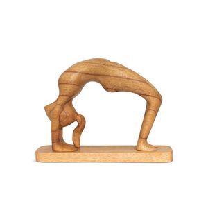 Wooden Yoga Sculpture Decorative Meditation <b>Statue</b> For Tabletop Shelf Display In Home And Office Interiors - Product Image 5
