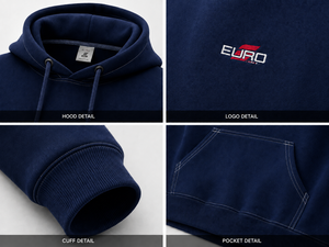 Sweat-shirt à capuche bleu marine pour homme, coupe classique, logo brodé, sweat-shirt en polaire décontracté, imperméable, polyester, hiver - Product Image 6