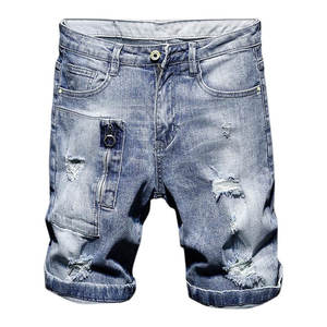 Shorts en jean décontractés pour hommes, couleur unie, 100% haute qualité, respirants, écologiques, séchage rapide, vente en gros - Product Image 1