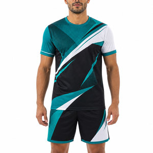 ชุดเสื้อฟุตบอลแบบซับลิเมชั่นสำหรับผู้ชาย กางเกงขาสั้น ชุดยูนิฟอร์มฟุตบอลผู้ใหญ่ ผ้าโพลีเอสเตอร์ระบายอากาศ ตรวจจับรอยตะเข็บ - Product Image 1