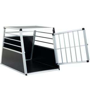 Caja de Transporte de Aluminio Negra Plateada de 35 x 25 x 27 Pulgadas, Caja de Transporte para Perros y Gatos, Transportín para Mascotas - Product Image 5