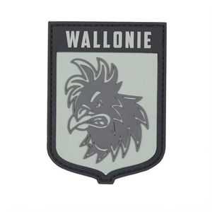 Patch en caoutchouc rond 3D en relief, motif noir sur fond bleu, à coudre, décoratif, cadeau - Product Image 2