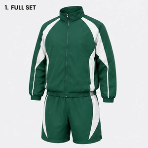 Conjunto de Chaqueta Cortavientos y Pantalones Cortos de Verano para Hombre, Ligero, Transpirable, para Entrenamiento Atlético, Running, Gimnasio, Ropa Deportiva Personalizada OEM - Product Image 1