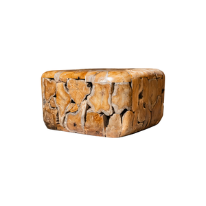 Eco Friendly Living Room Furniture Combining Natural Wood Texture Premium Luxury Handcrafted Rustic Teak Root <b>Cube</b> <b>Table</b> ARTERRA - Product Image 1