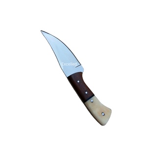 Cuchillo de caza de acero inoxidable 440C personalizado, desollador de hoja fija hecho a mano con mango de madera y hueso de 3mm de espesor - Product Image 3