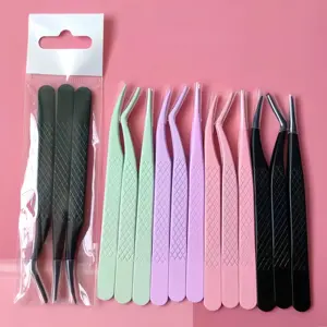 Kit de Pinzas para Pestañas, Juego de 3 Pinzas Profesionales de Titanio de Alta Calidad con Punta Curva, Herramienta para el Cuidado de la Salud - Product Image 6