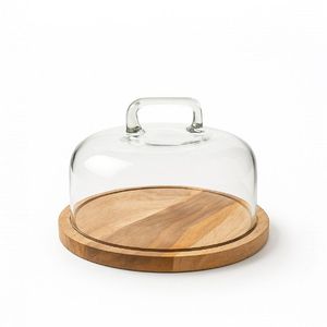 Soporte de exhibición de alimentos con forma de domo de madera, antiadherente, hecho a mano, ecológico - Product Image 1