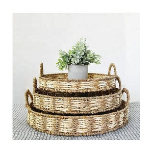 Minimal Design Eco-friendly Versatile Handwoven Seagrass <b>Serving</b> <b>Tray</b> From Vietnam - Product Image 4