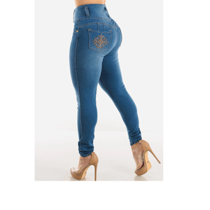 Nouvel Arrivage – Jean en Denim Décontracté Taille Haute Coupe Skinny Grande Taille Respirant Écologique pour Femme – Pantalon Long – Fournisseur BD - Product Image 2