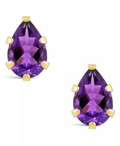 ต่างหูพลอยสตั๊ดในทองคำ10K สีเหลือง | Macy's - Product Image 3