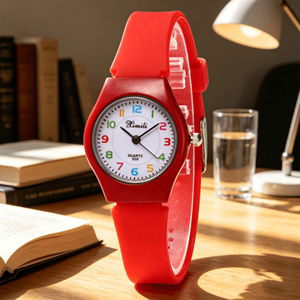 Relojes infantiles rosas. Reloj de cuarzo con esfera redonda para niñas, bonito, para regalo, para la vida diaria - Product Image 2