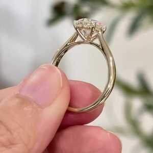 Anillo de Compromiso con Diamante Cultivado en Laboratorio de 1 Quilate, Corte Redondo, Oro Sólido de 14K/18K, Anillo de Boda Solitario de 4 Puntas, Precio de Fábrica, Venta al Por Mayor - Product Image 6