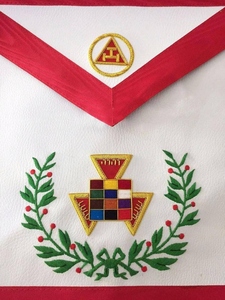 Tablier de Cérémonie de Haut Prêtre du Chapitre Royal Arch avec Broderie Dorée, Régalia Maçonnique Premium, Fait Main - Product Image 2