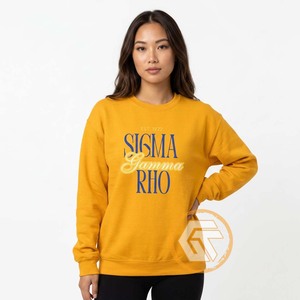 Sweat-shirt décontracté respirant en molleton de coton éco-responsable 500g pour femme, motif Sigma Gamma Rho, collection Trésors Grecs, haute qualité, automne-hiver - Product Image 2