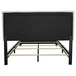 Letto matrimoniale color avorio con finiture a borchie, design di lusso imbottito - Product Image 5