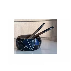 Bol de service de luxe en bois émaillé fait main pour les collations, idéal pour l'iftar, la vaisselle et la décoration de fêtes - Product Image 1