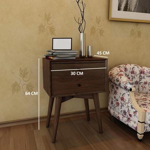 Sheesham Wood <b>Bedside</b> Table with 2 Drawers <b>Storage</b> | Wooden Multipurpose Nightstand End Table Furniture for Living Room, Bedroom - Product Image 2
