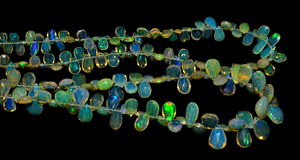 Véritable pierre d'opale éthiopienne en forme de poire Pierre naturelle à facettes Pierre d'opale éthiopienne Perles fantaisie Brins de fabrication de bijoux - Product Image 3
