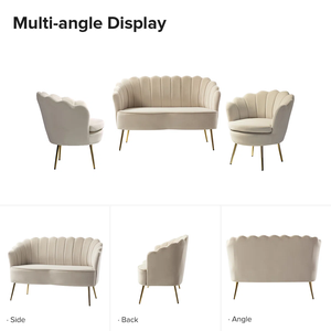<b>SOFA</b> LOUNGE SET Scandinavian from Vietnam Sectional <b>Sofa</b> style High Density <b>Sponge</b> Pillow Back Metal/Wood Cotton Blend - Product Image 3
