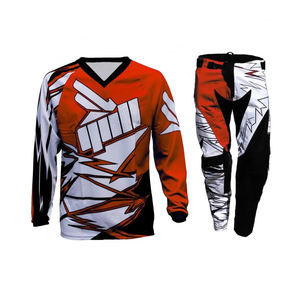 เสื้อเจอร์ซีย์แข่งรถมอเตอร์ไซค์ MX BMX MTB แขนยาวสำหรับผู้ชายไซส์ใหญ่ แบบขายส่งและปรับแต่งได้ พร้อมกางเกงเซ็ตสำหรับมอเตอร์ครอสและเอนดูโร - Product Image 1