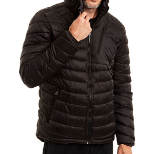 Mens Hooded Bubble Puffer <b>Jacket</b> Custom Warm Winter Outerwear Water Resistant Padded Fashion High Quality Front Bulk Wholesale - Product Image 2