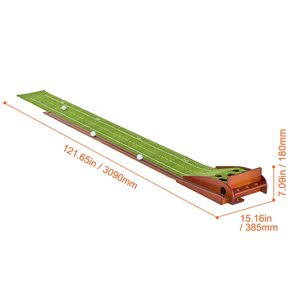 Tapete de Golf para Interiores de 5 Hoyos, Antiarrugas, con Retorno Automático de Pelotas, Ayuda para el Entrenamiento de Alineación en Mini Golf - Product Image 5