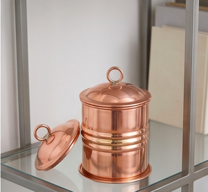 Antique Copper Spice Storage Jar With Lid Round Polished Classic Design Metal Kitchenware Dessert Container And Food Container - Product Image 2