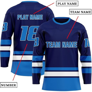 Maillot de hockey sur glace de qualité supérieure 100% polyester à manches courtes, séchage rapide et respirant, prix de gros pour adultes - Product Image 3