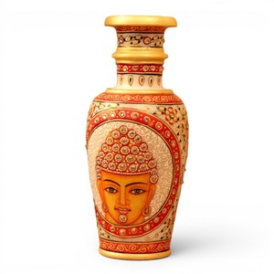 Florero de Mármol Pintado a Mano con Diseño de Buda, Maceta Decorativa de Mármol para Decoración del Hogar y Exhibición en Mesa - Product Image 3