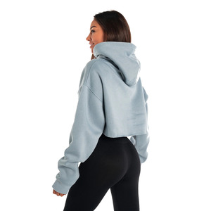 Solid Color Stylish Long Sleeve <b>Crop</b> <b>Top</b> Women Hoodie Hot Sale by Season Breathable Drawstring <b>Crop</b> <b>Top</b> Women's Hoodies - Product Image 5